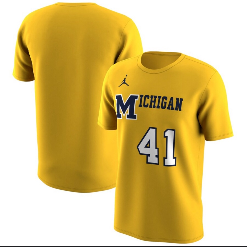 👉🏼Like New👈🏼 #41 Michigan Wolverines Jordan 1989 Basketball T-Shirt Size: 2XL